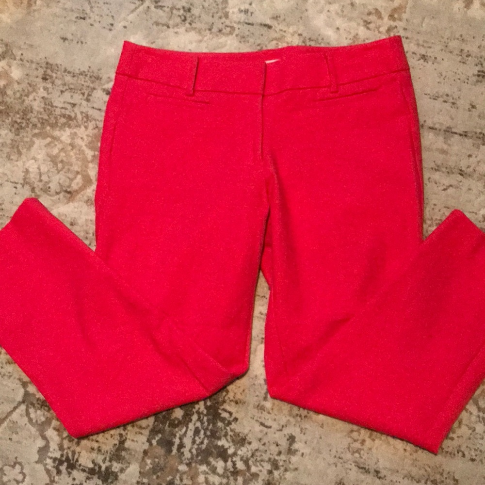 LOFT Marisa Fit Pink Cropped Work Pants.